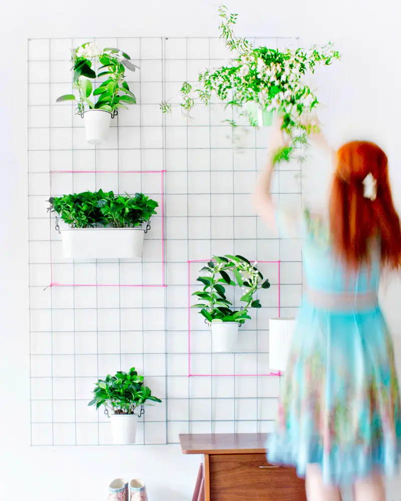 jardin mural diy grillage