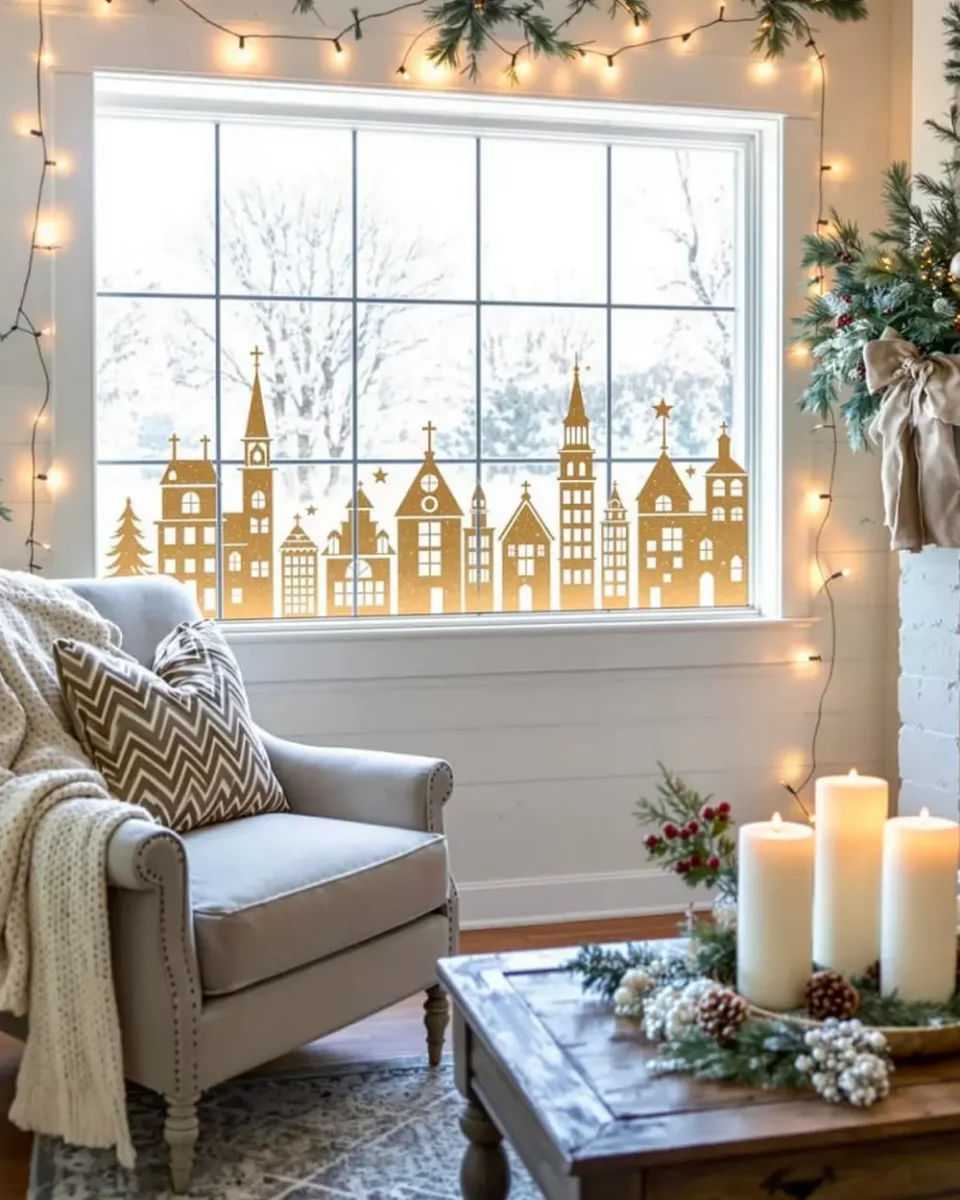 village noel diy deco fenetre