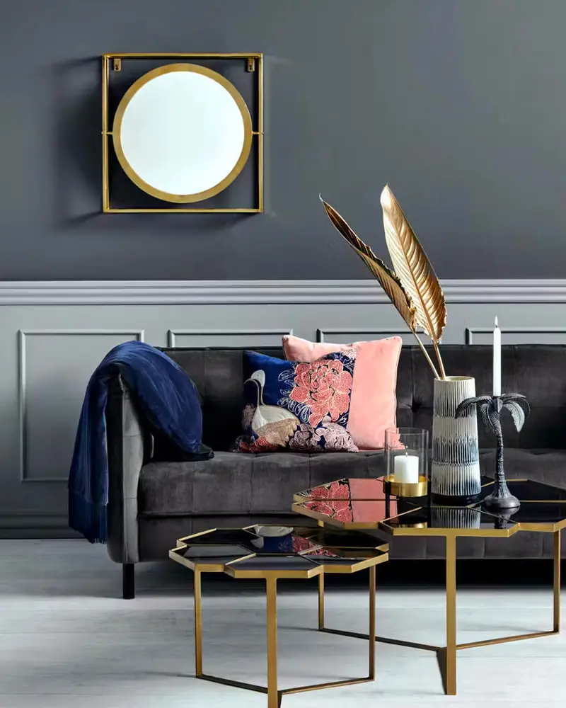 deco salon chic velours gris