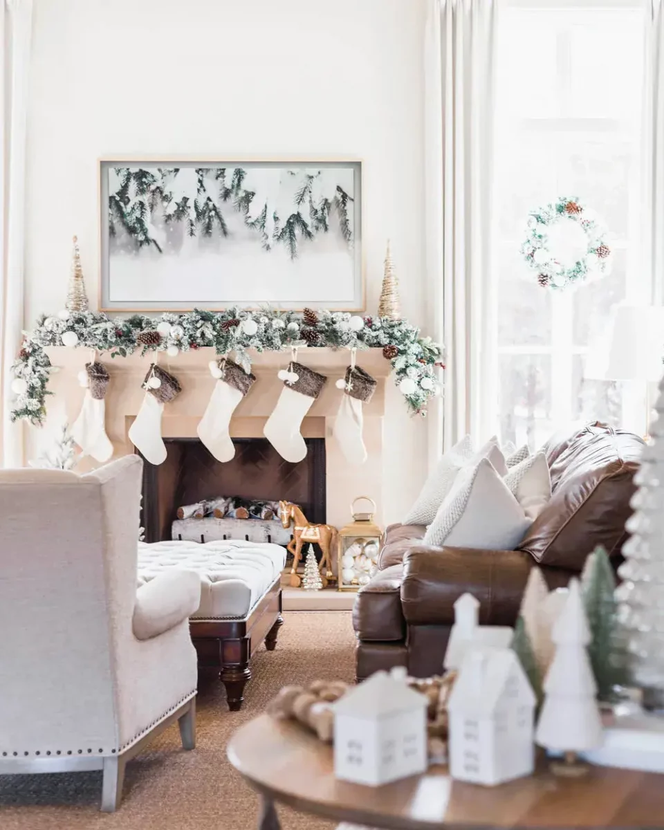 deco salon noel blanc