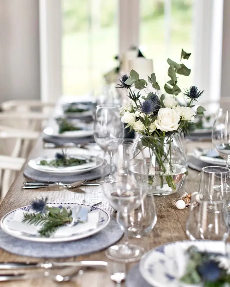 deco table noel gris blanc