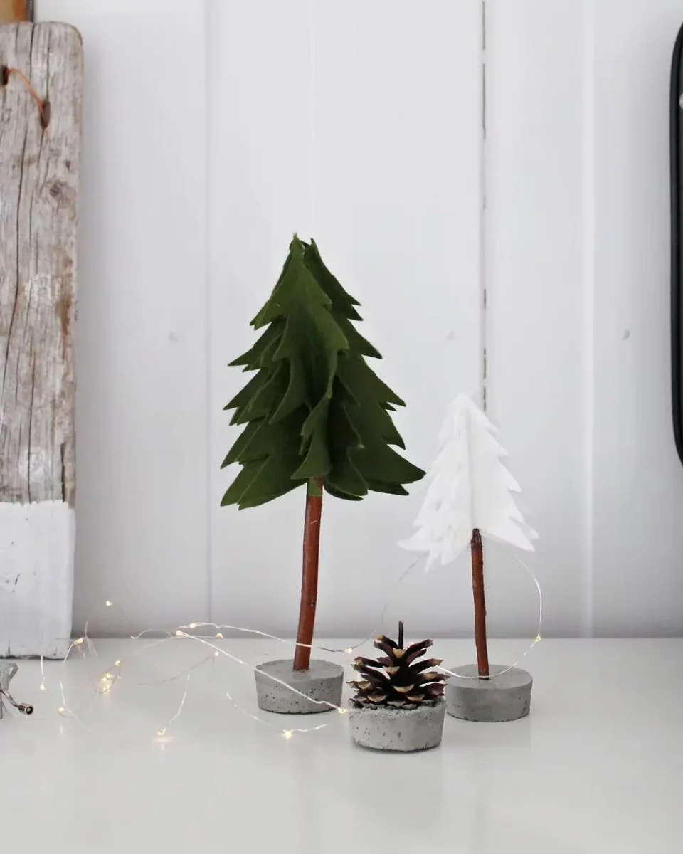 sapin noel diy feutrine beton