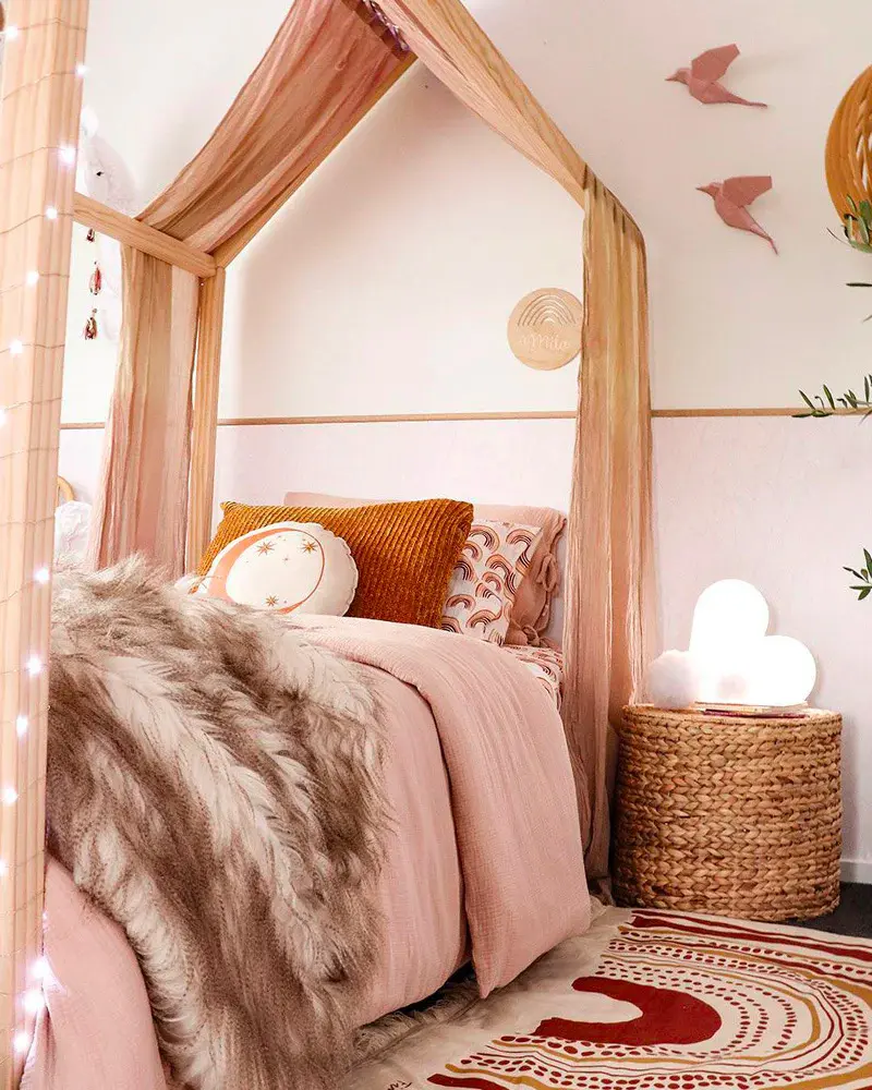 deco chambre enfant boheme fausse fourrure