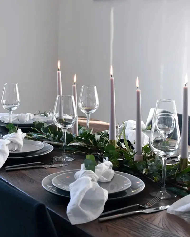 deco table noel gris blanc bois