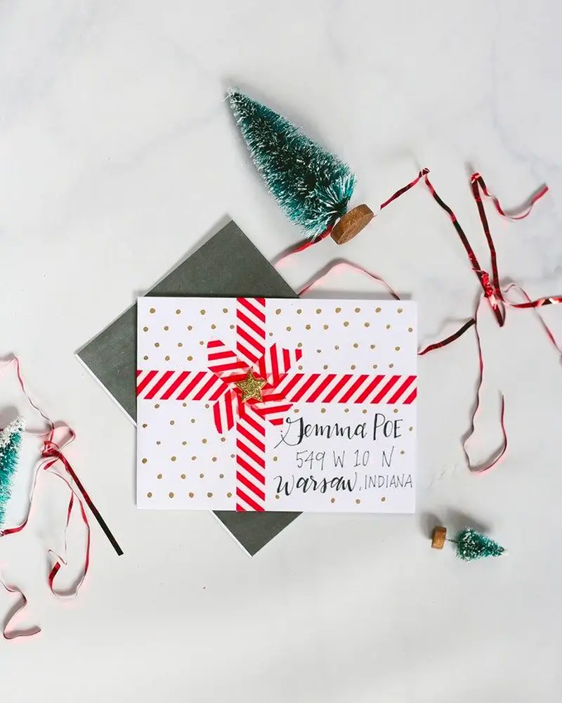 enveloppe noel diy masking tape