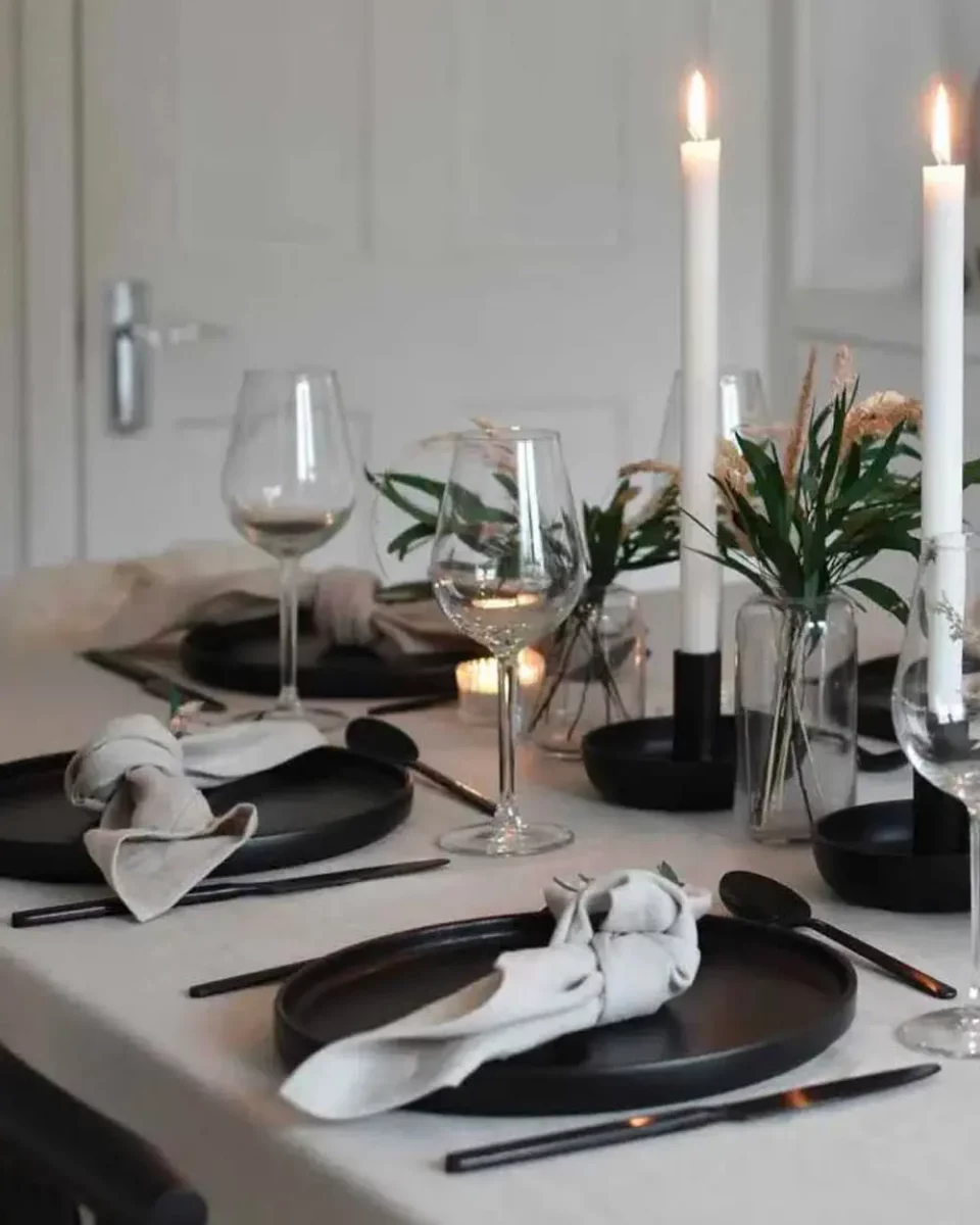 deco table noel noir blanc moderne