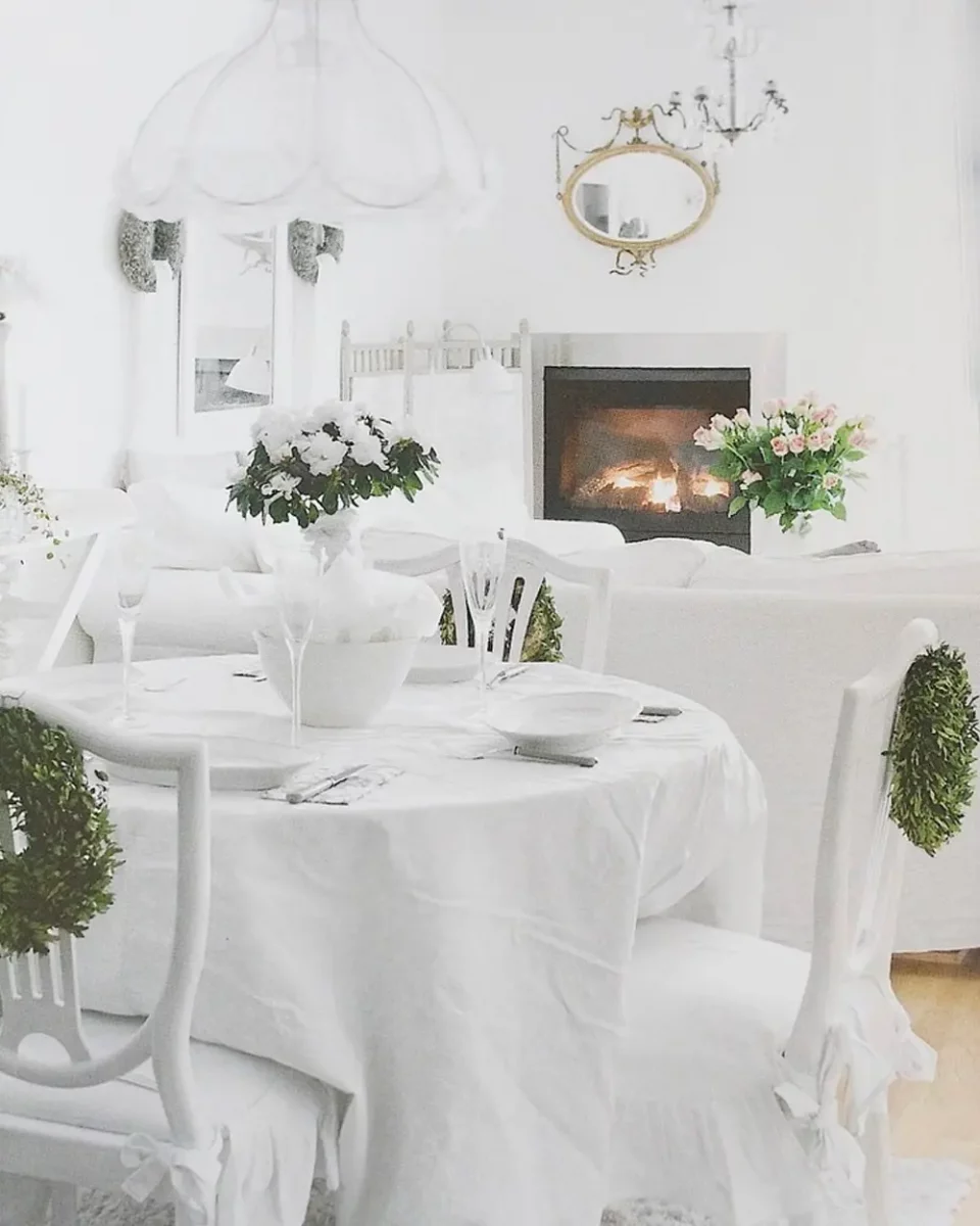 deco table noel vert blanc naturelle