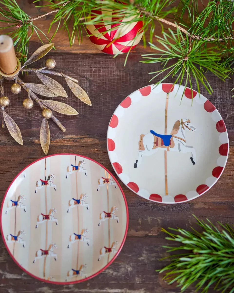 assiette peinte main noel