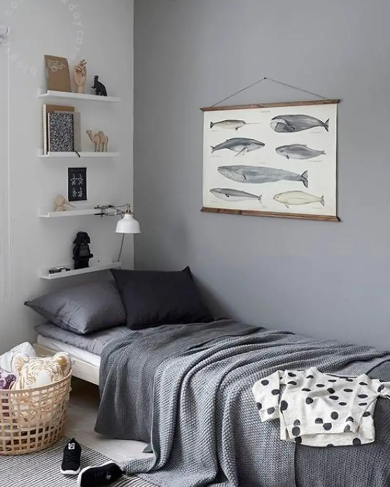 deco chambre enfant minimaliste gris