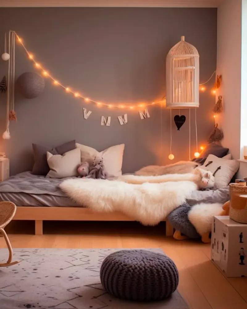 deco chambre enfant moderne fausse fourrure