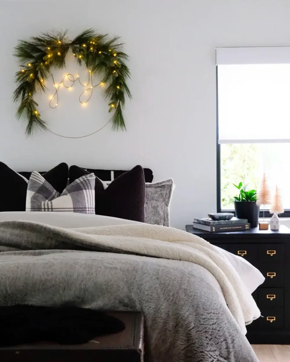 deco chambre noel noir gris