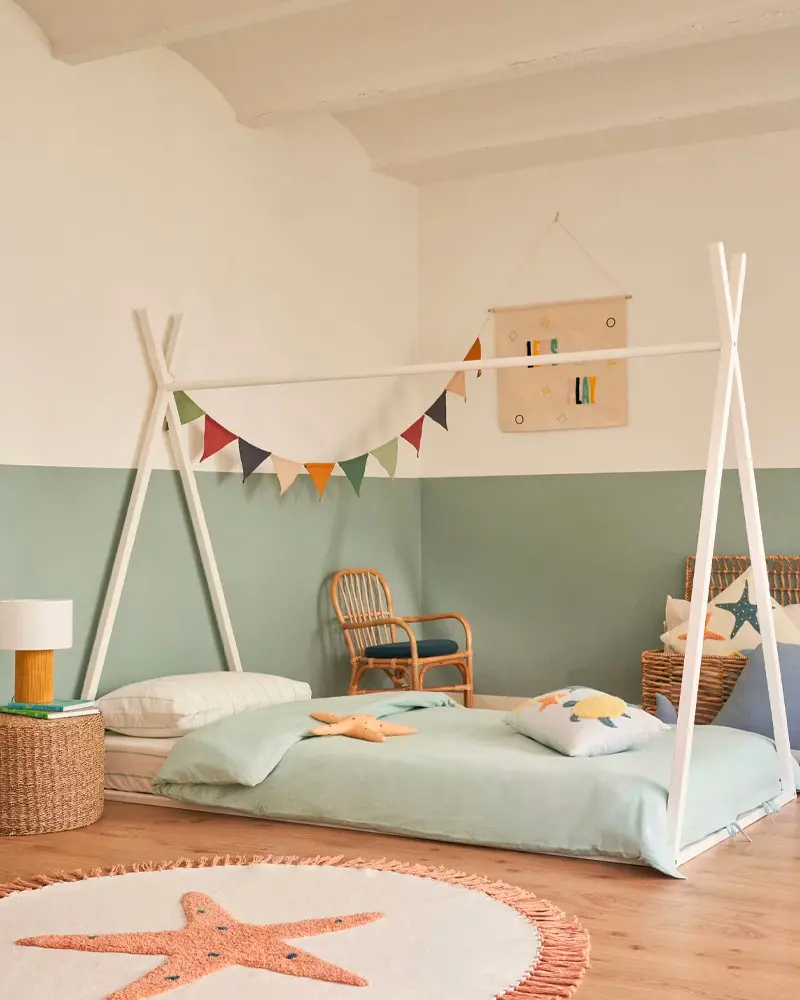 deco chambre enfant minimaliste vert