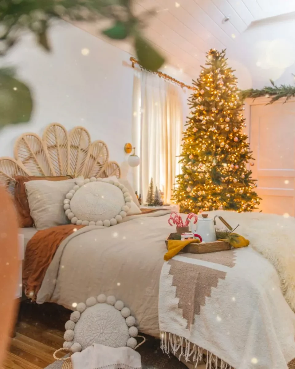 deco chambre noel boheme dore