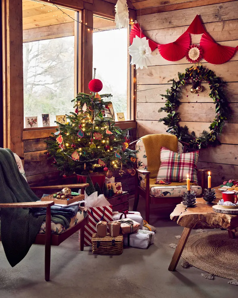 deco salon chaleureux bois noel