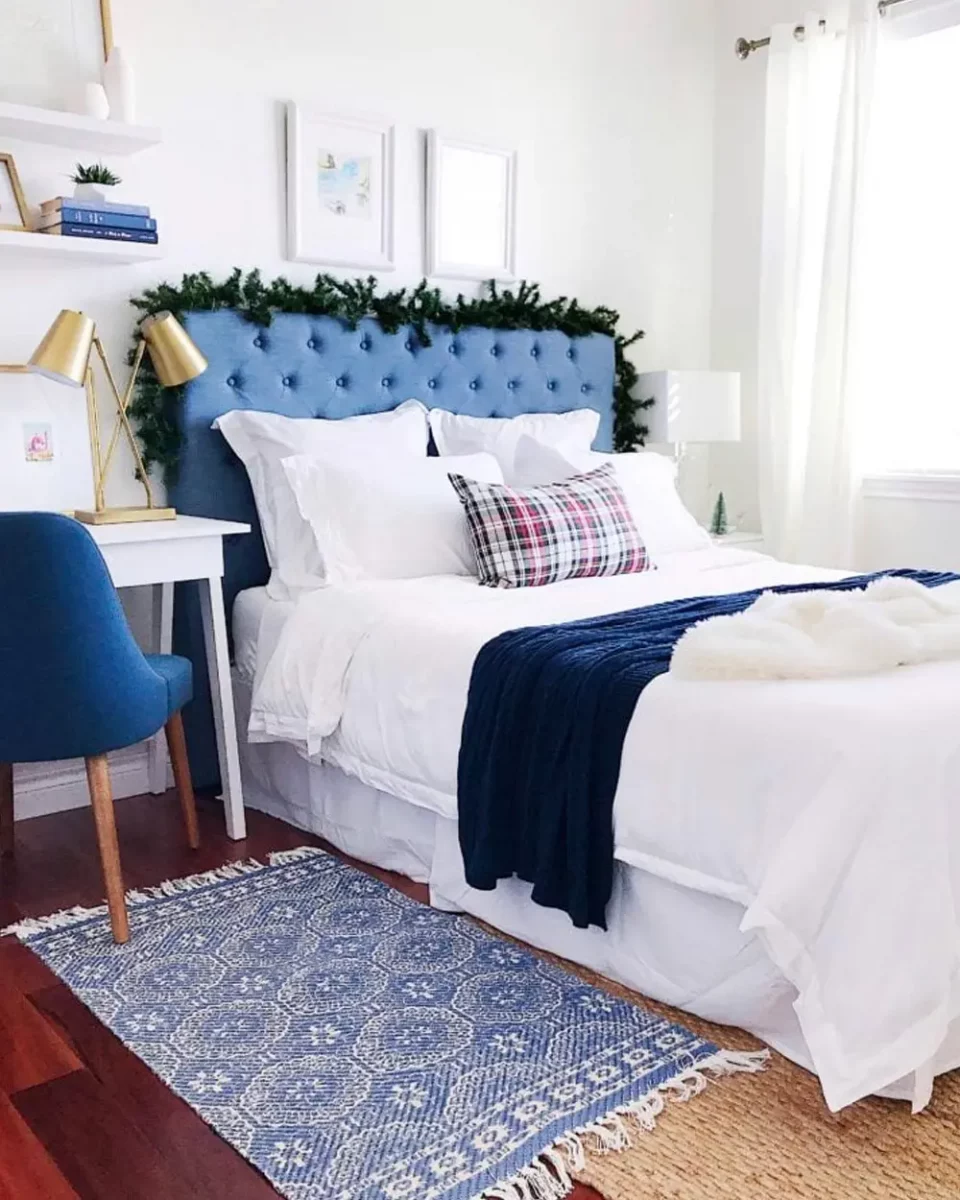 deco chambre noel bleu