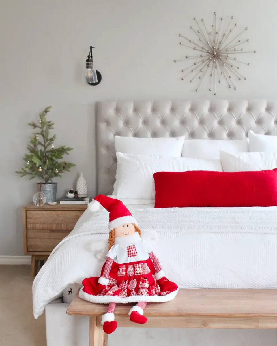 deco chambre noel rouge blanc