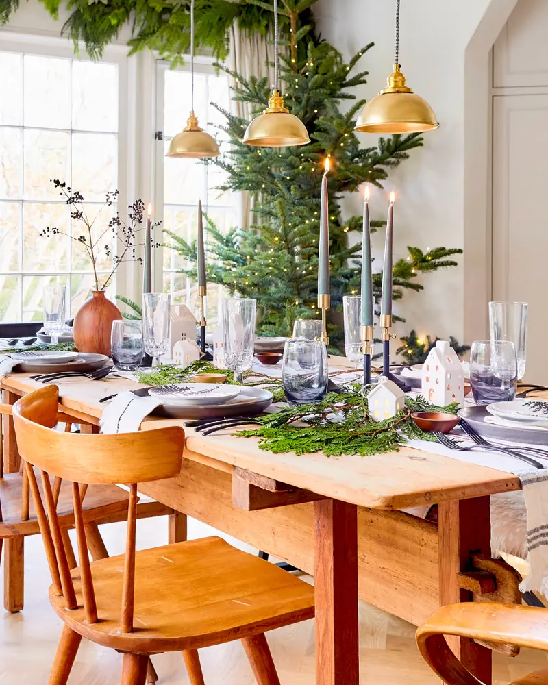 deco salle a manger sapin bois noel