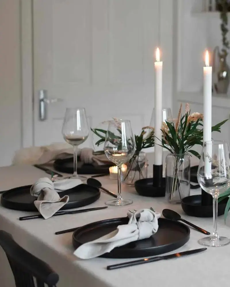 deco table noel moderne gris noir