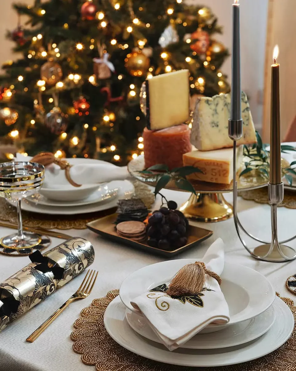 deco table noel noir nature