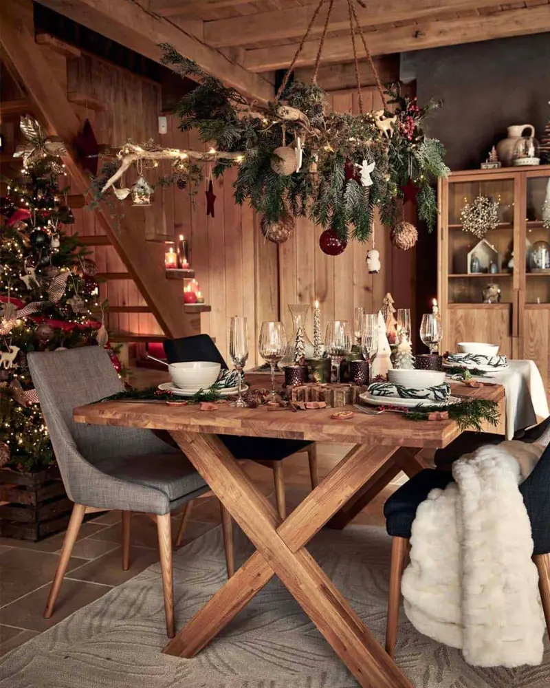 deco salle a manger bois noel