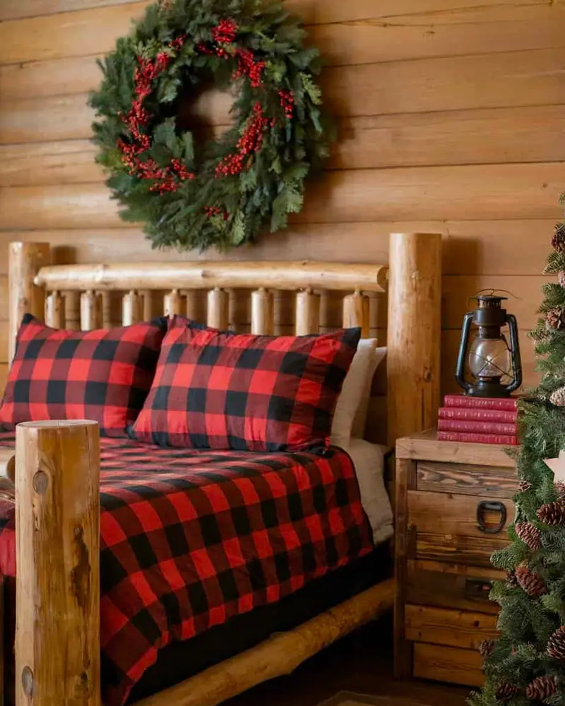 deco noel chambre bois chalet