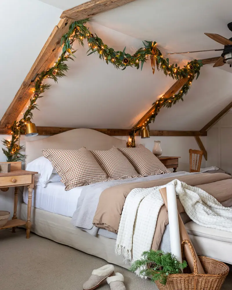 deco noel chambre blanc bois