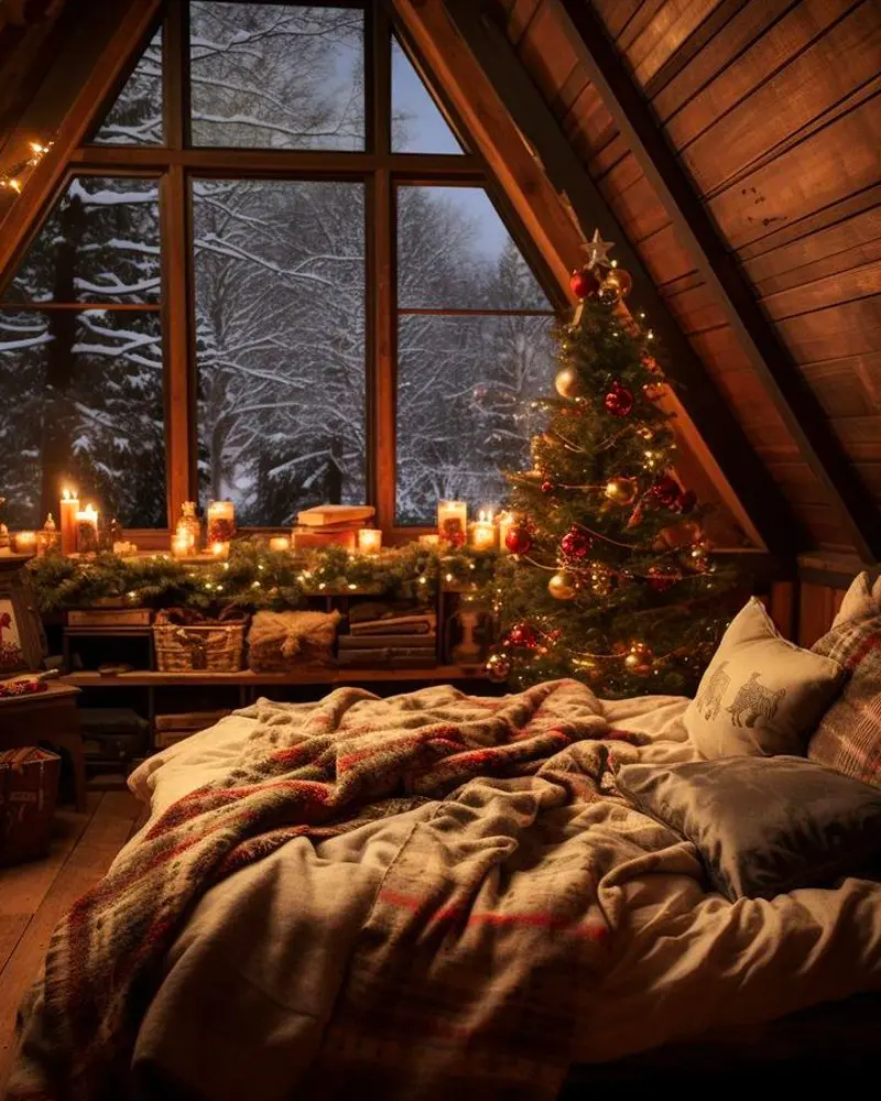 deco chambre cosy bois noel