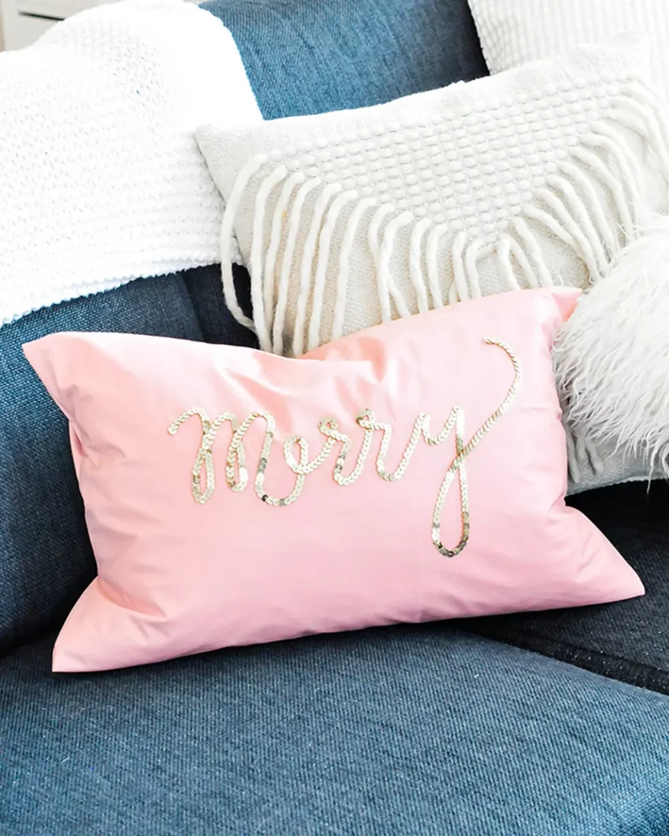 coussin noel diy sequin
