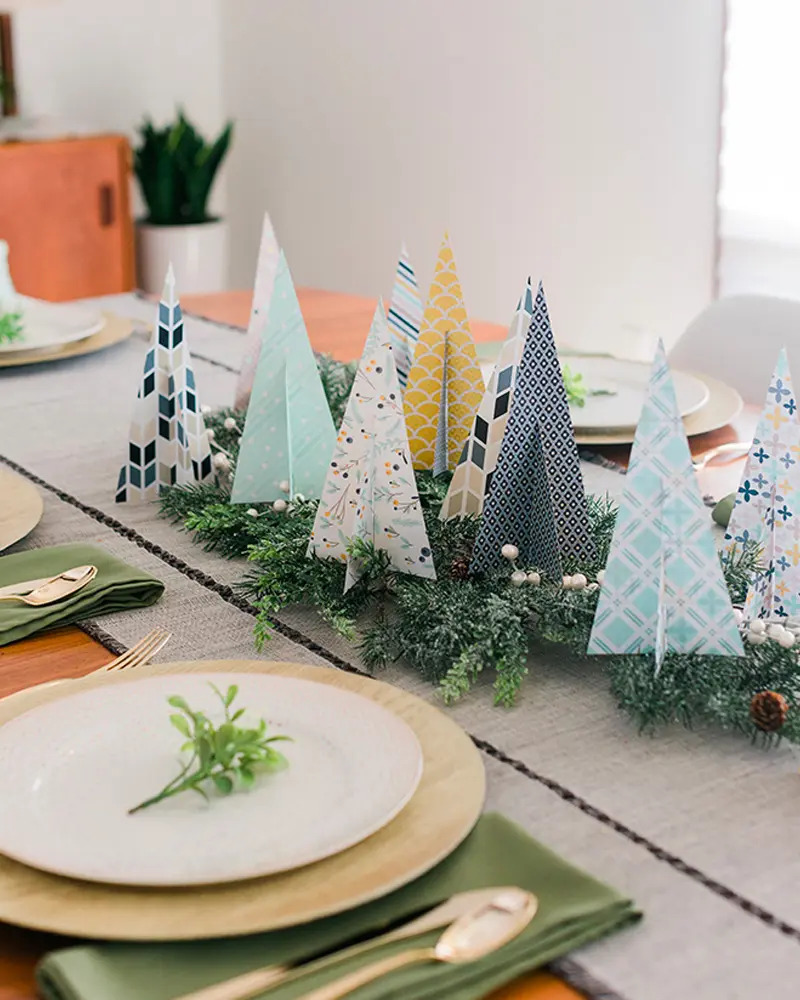 centre table noel diy sapins modernes