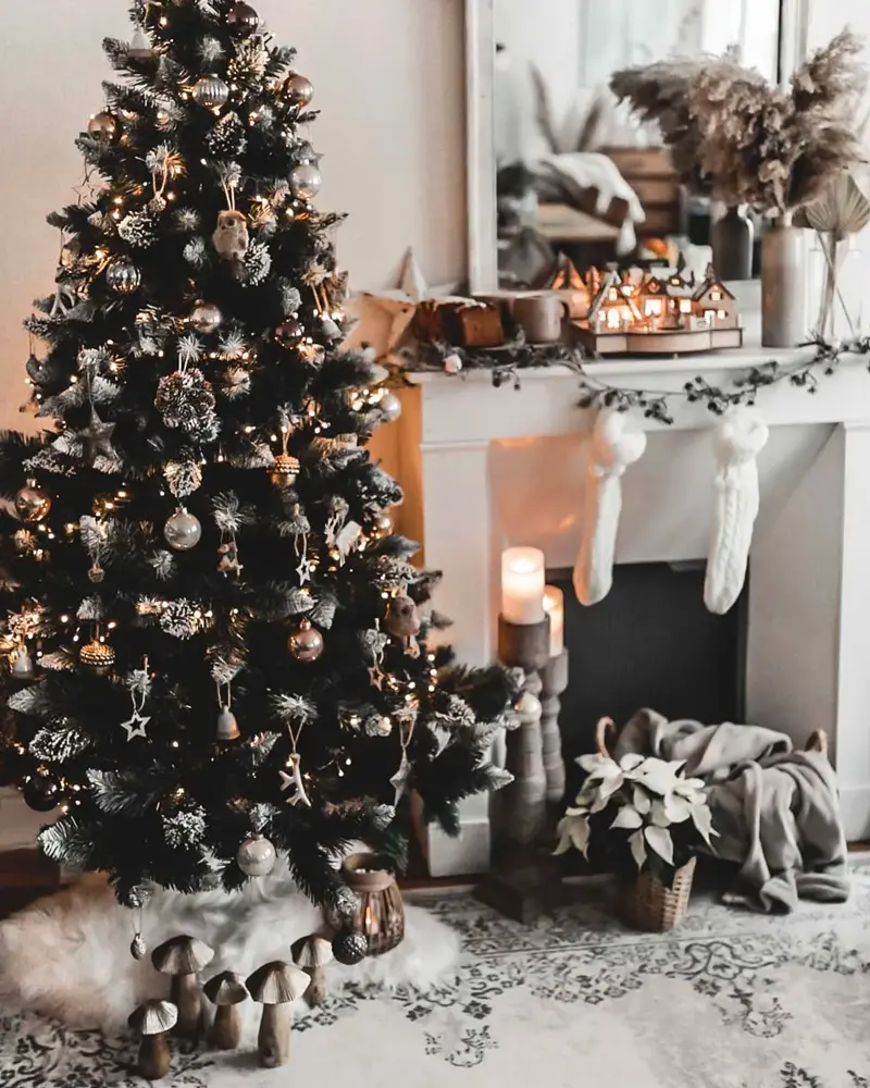 deco noel blanc bois