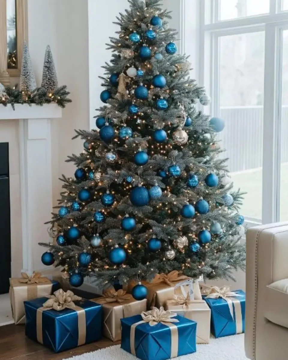 deco sapin noel bleu
