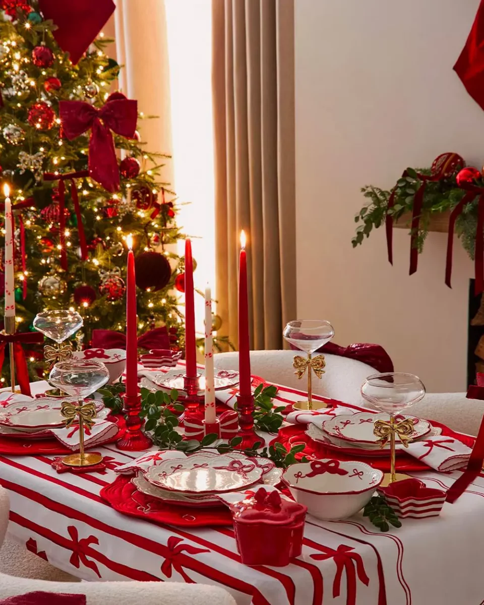 deco table noel chic rouge blanc