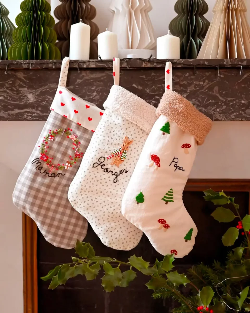 chaussette noel tissu diy