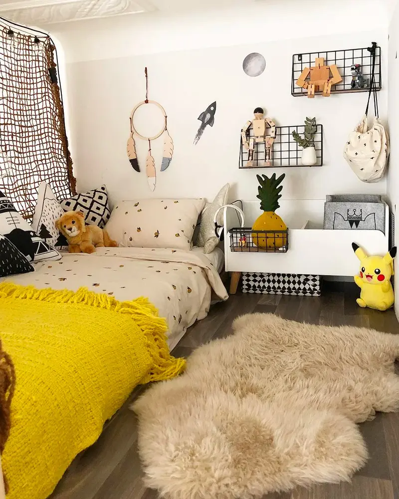 deco chambre enfant tapis fausse fourrure