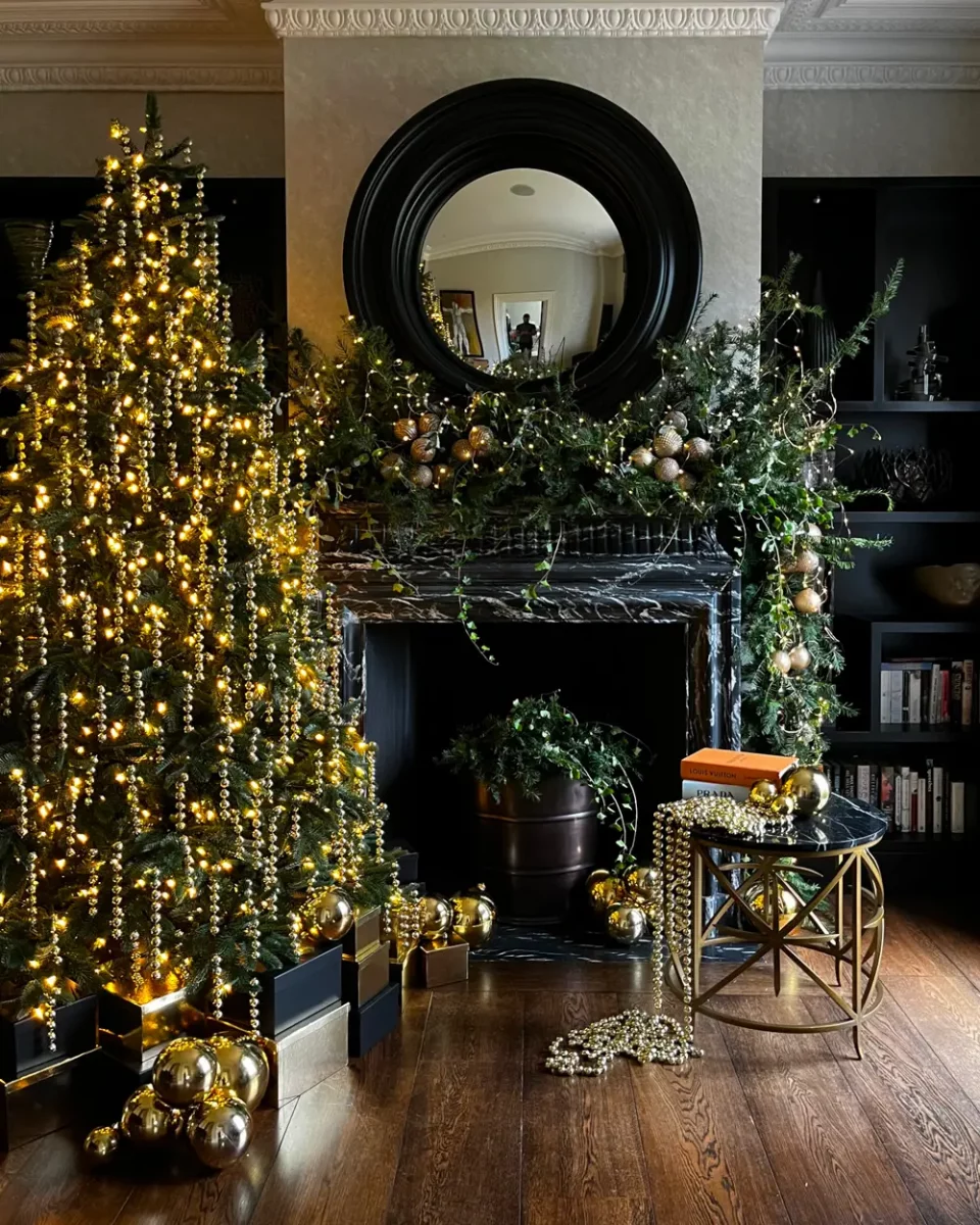 deco noel noir dore