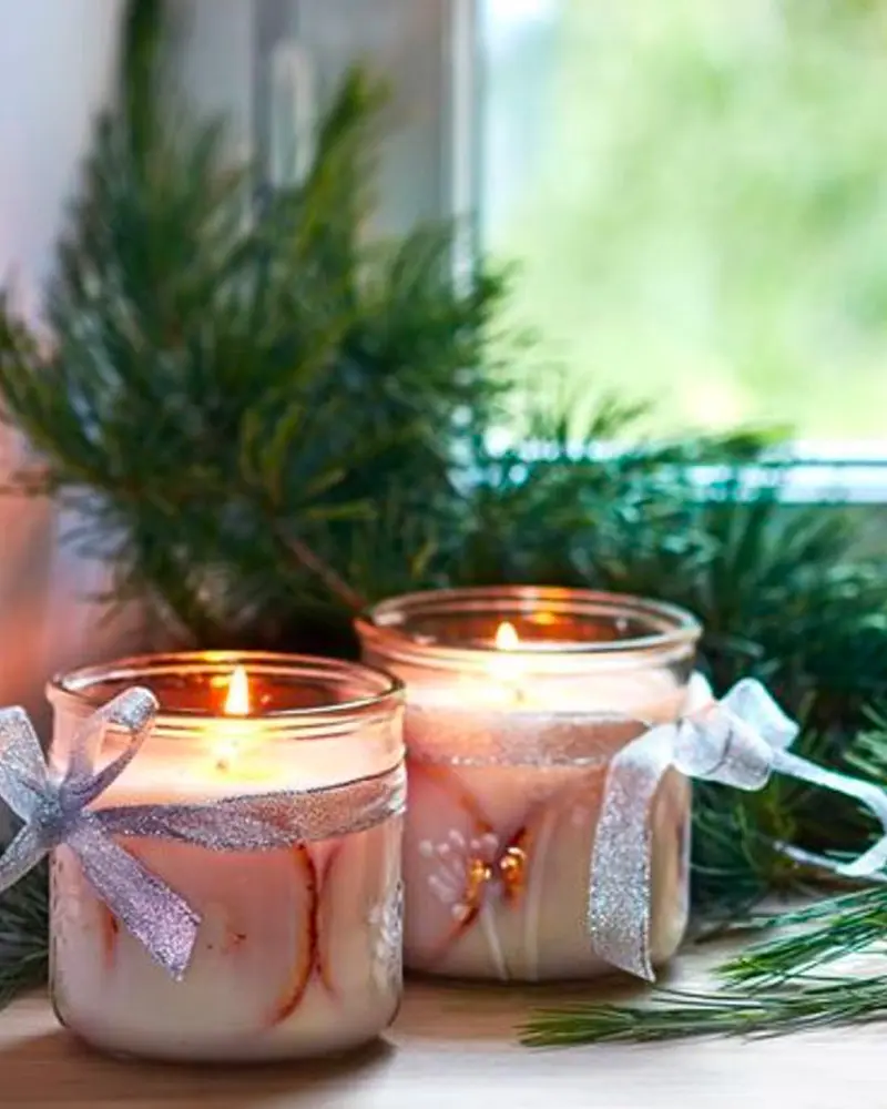 bougie orange bocal diy