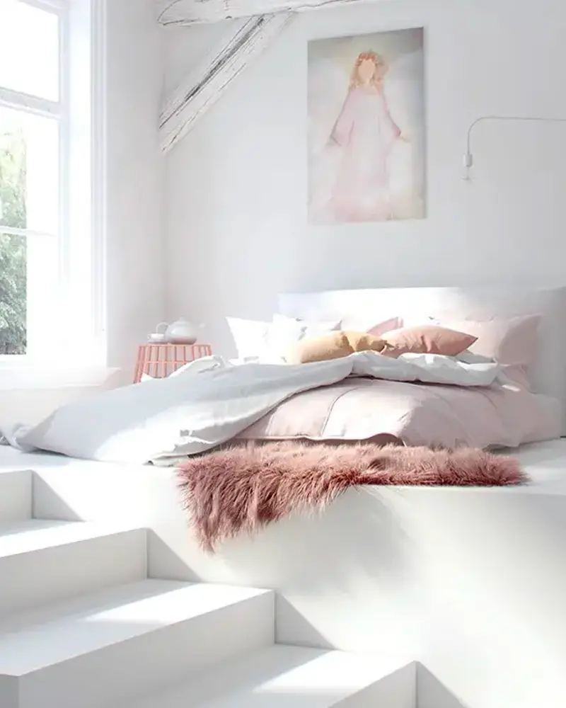 deco chambre enfant minimaliste rose blanc