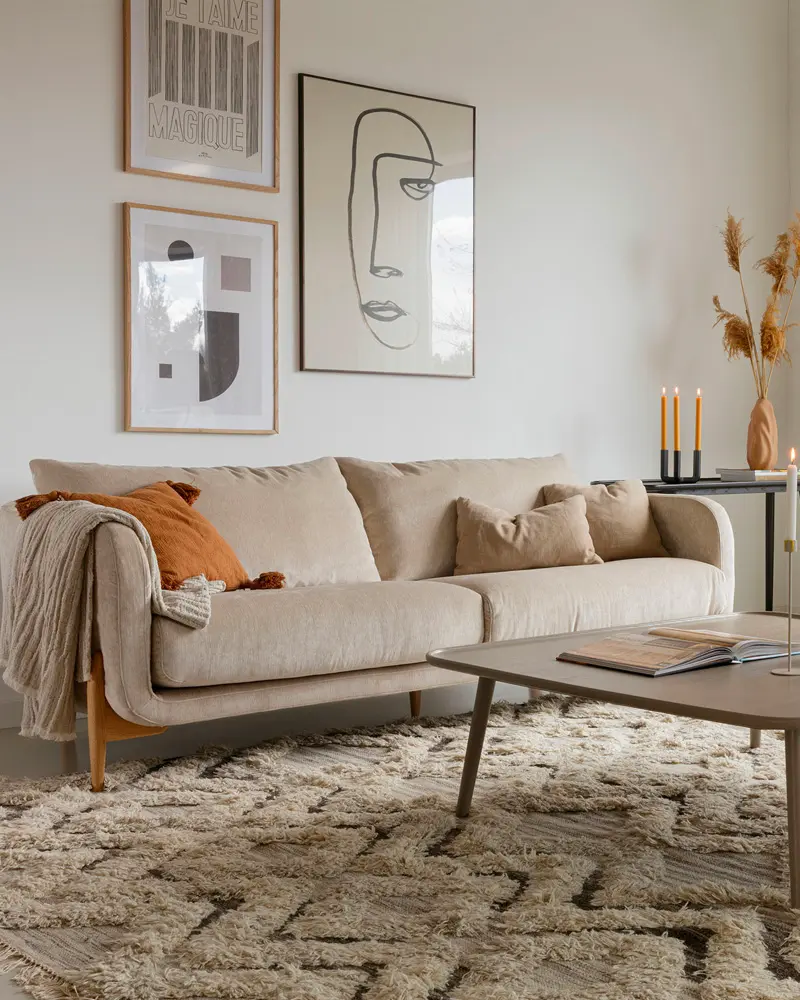 deco salon minimaliste canape velours