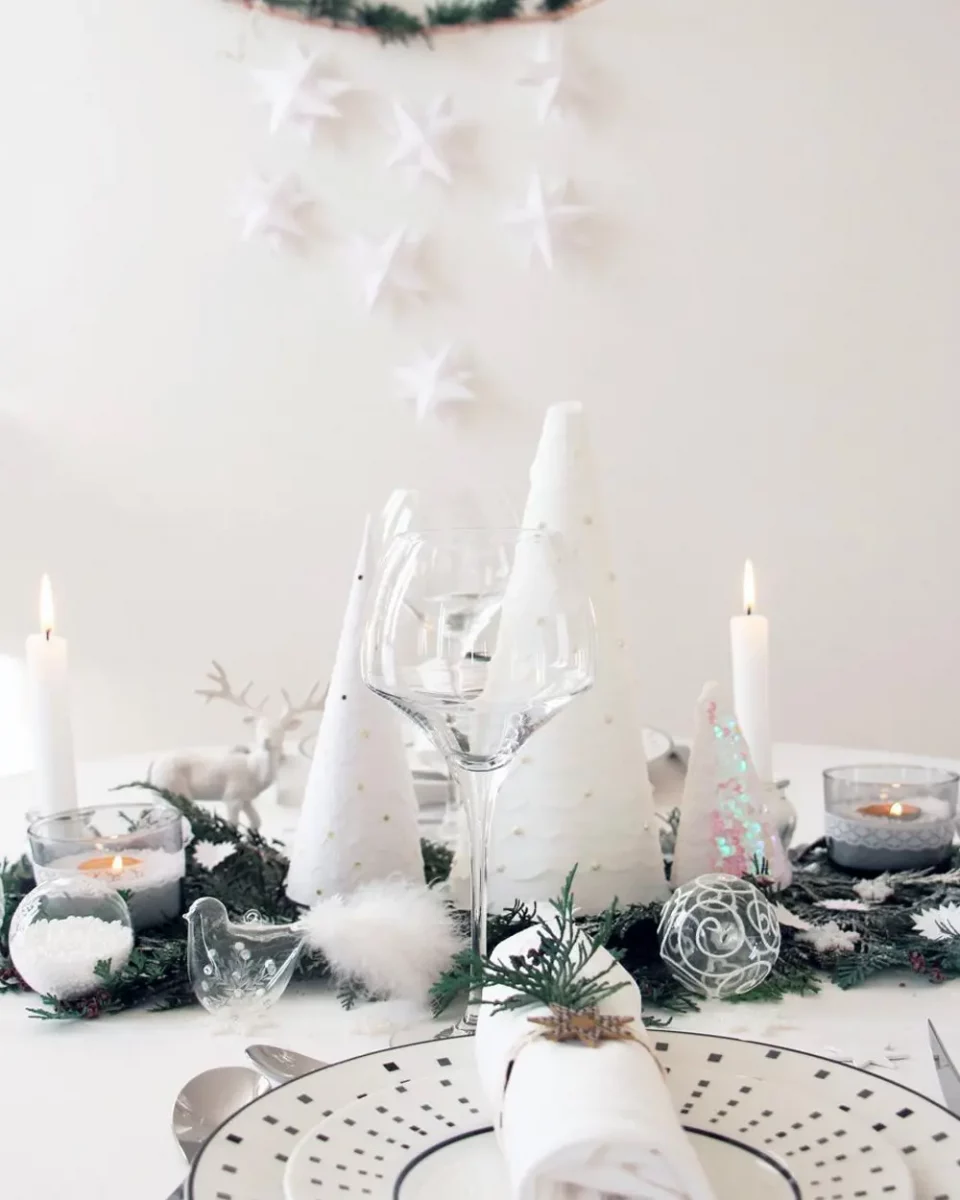 deco table noel blanc