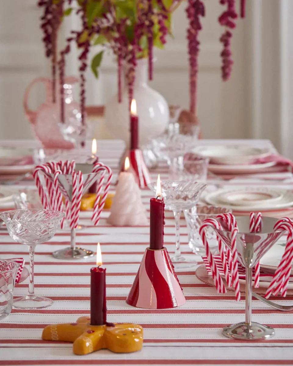deco table noel rose rouge