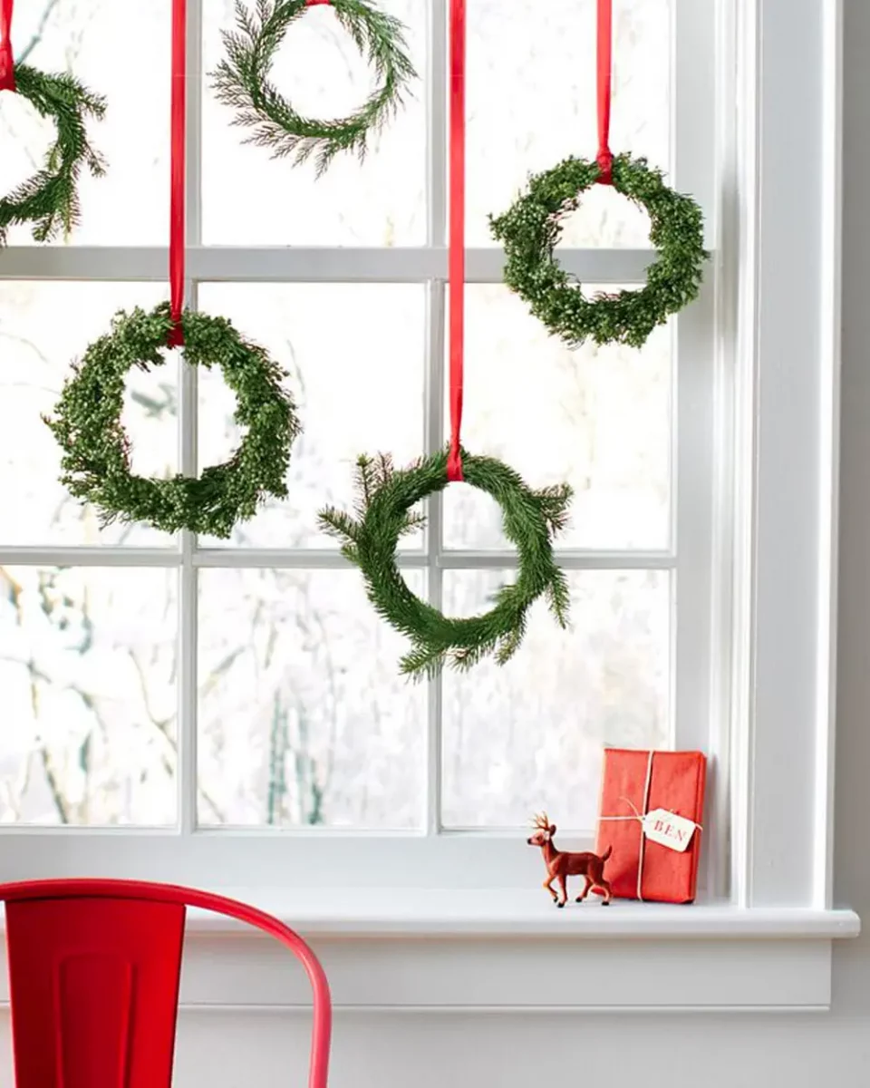 deco fenetre noel diy couronne