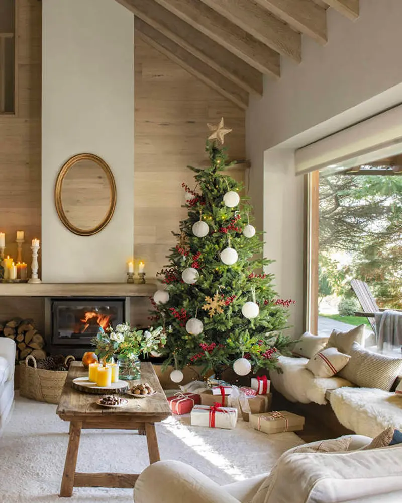 deco salon noel bois