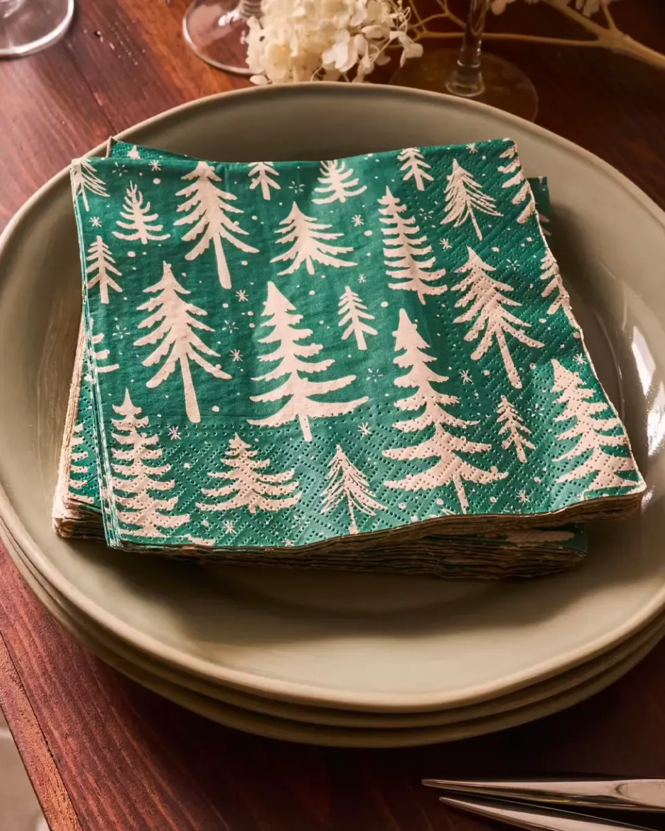 serviette papier noel sapin