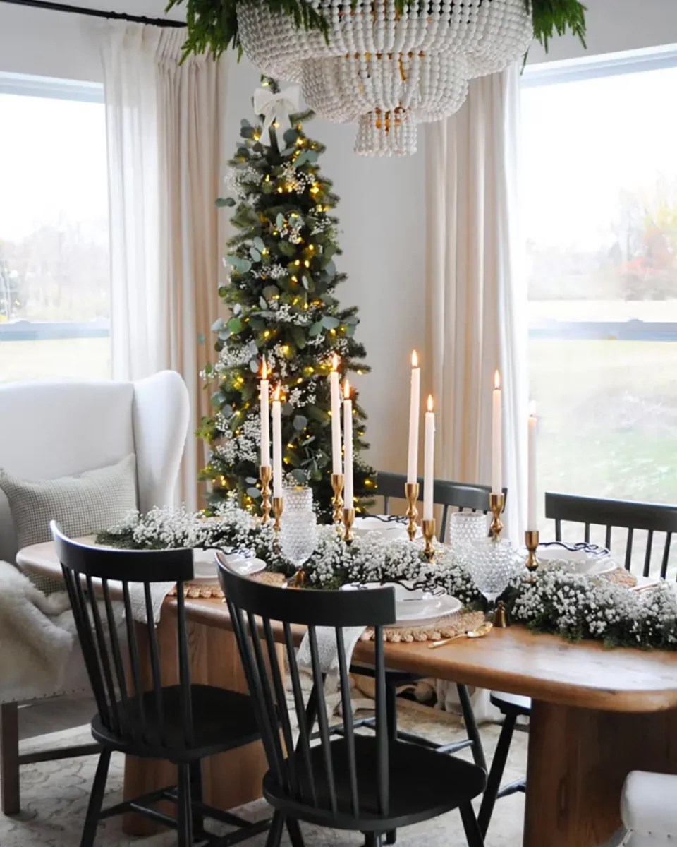 deco salle a manger noel noir bois