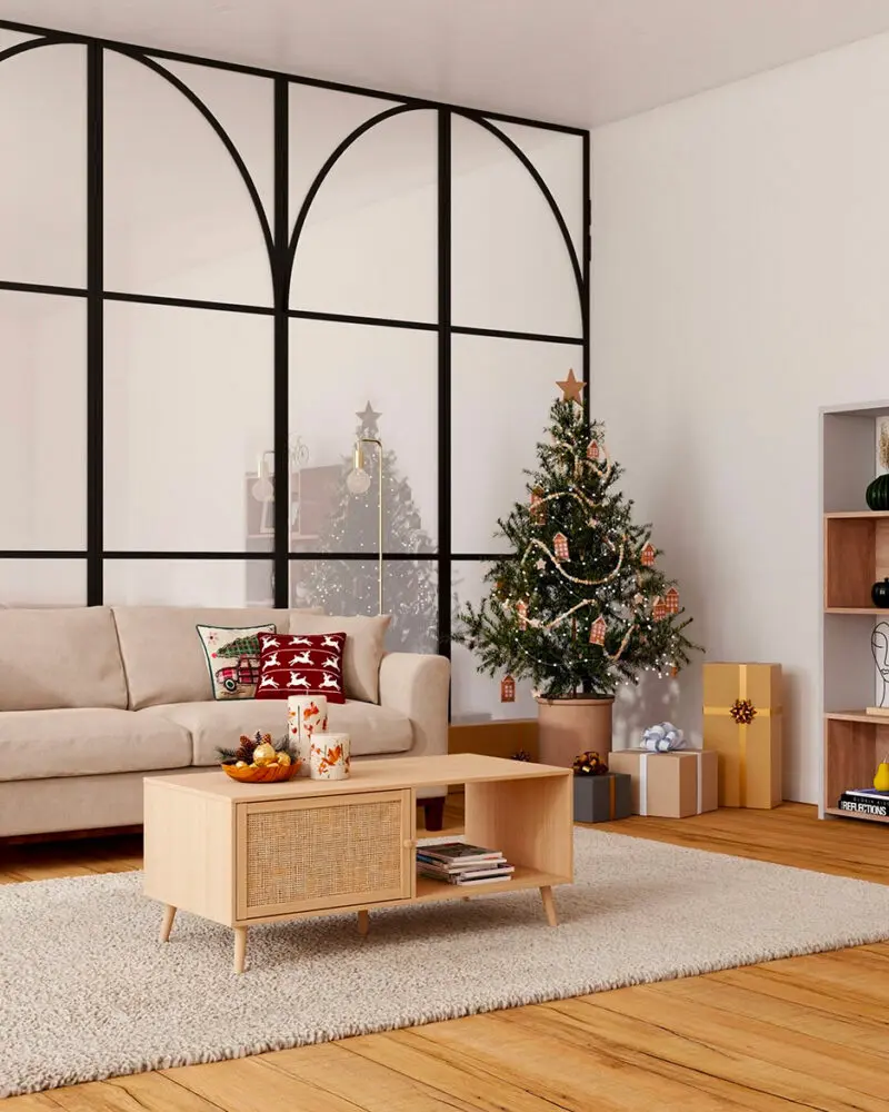 deco salon moderne bois noel