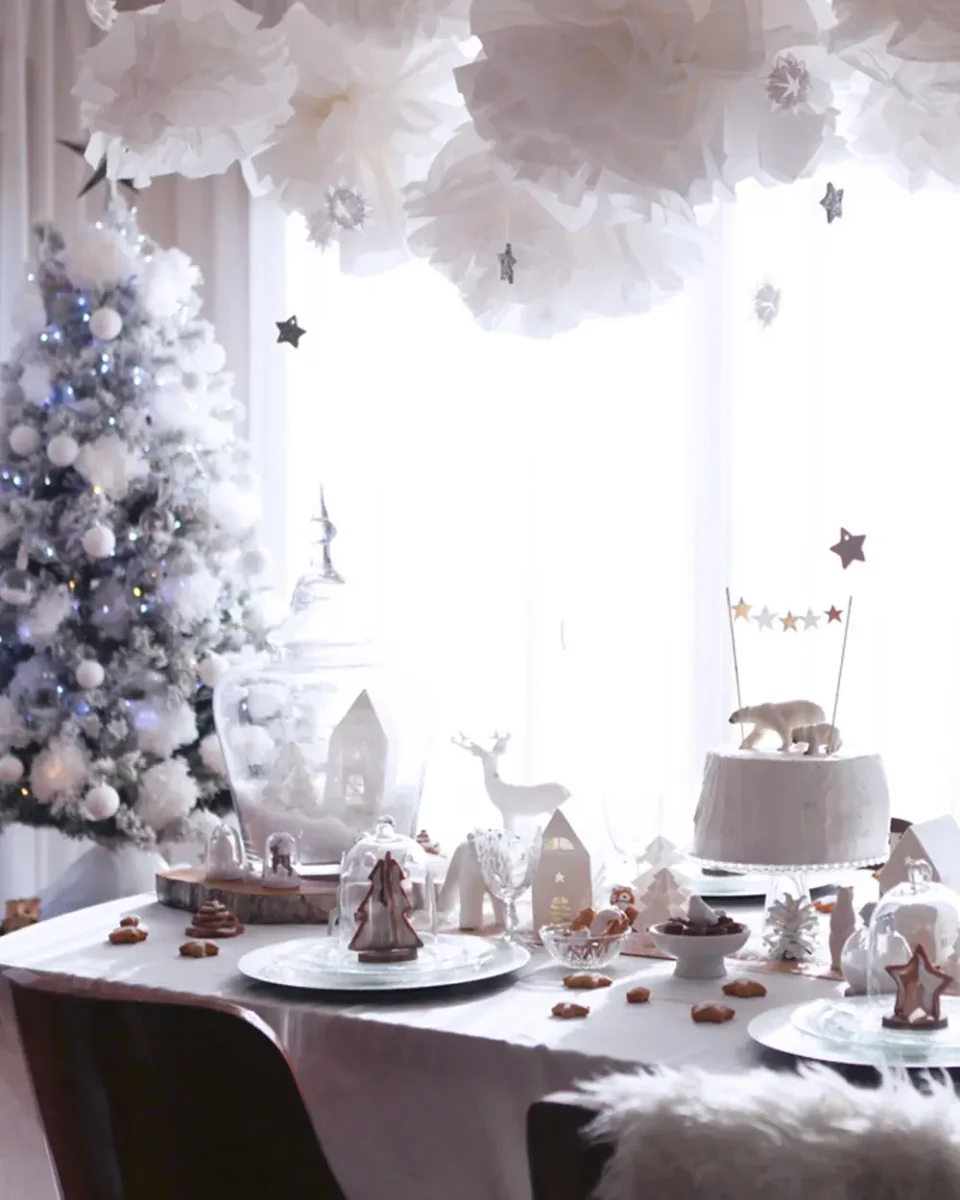 deco table noel blanc