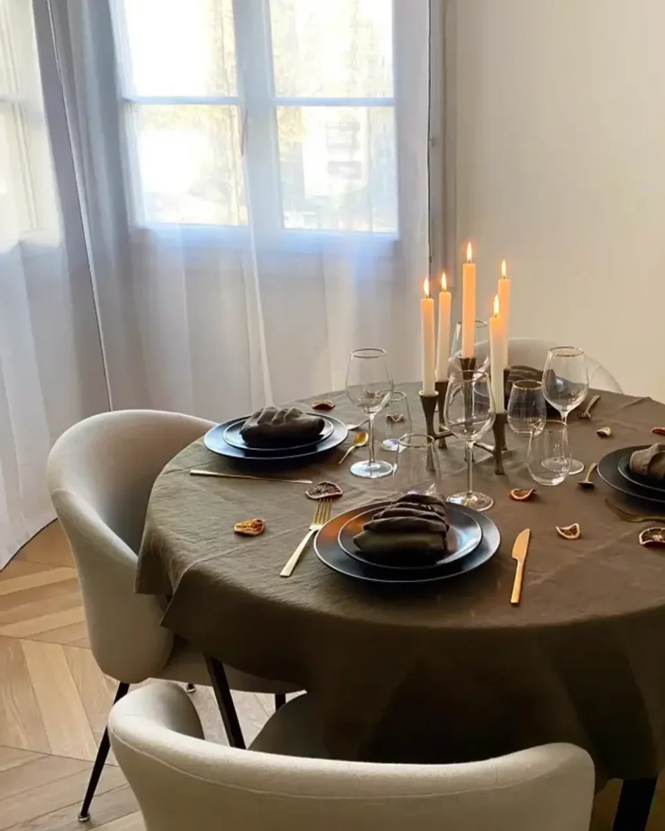 deco table noel noir beige