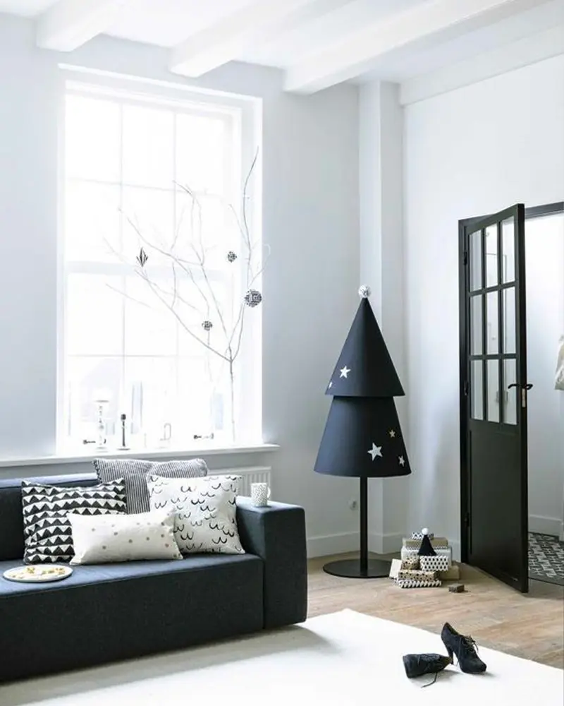 sapin noel carton noir diy