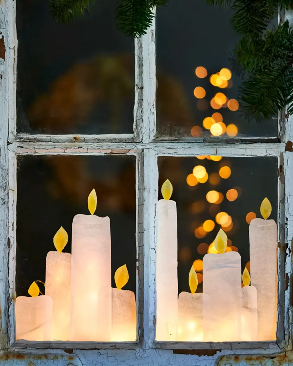 bougie deco fenetre noel diy
