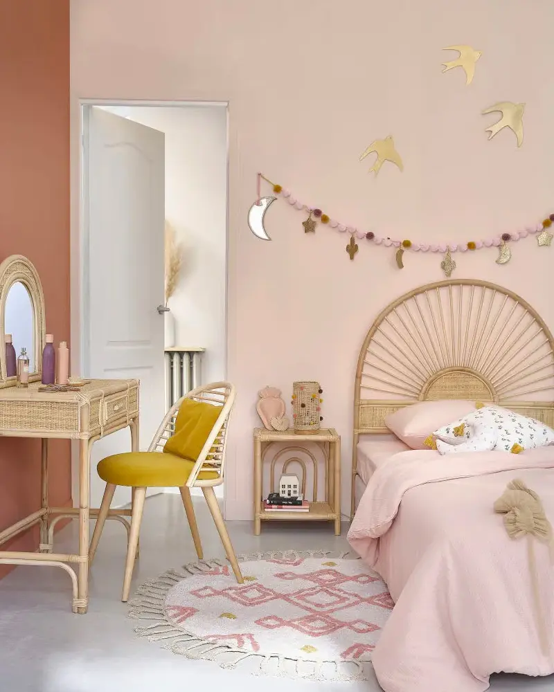 deco chambre enfant boheme rose